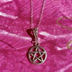 Silver pentagram necklace